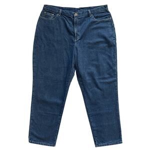 L.L. BEAN jeans Women 22W FLANNEL LINED Double L Relaxed Fit Straight Leg Denim